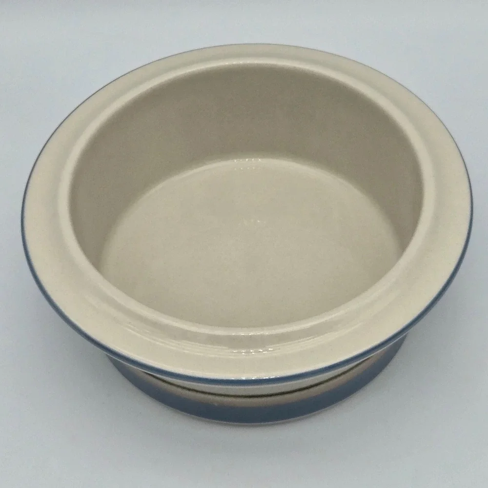 Arabia Finland Uhtua Stoneware Berry Fruit‎ Dessert Bowl Blue Brown Stripe 5.25